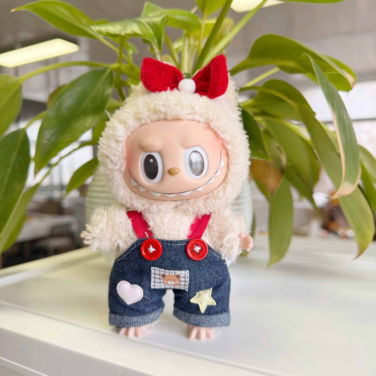 Labubu Outfit Set - Bear Overalls Clothes for Series 1/2 Blind Box Doll Change Costume