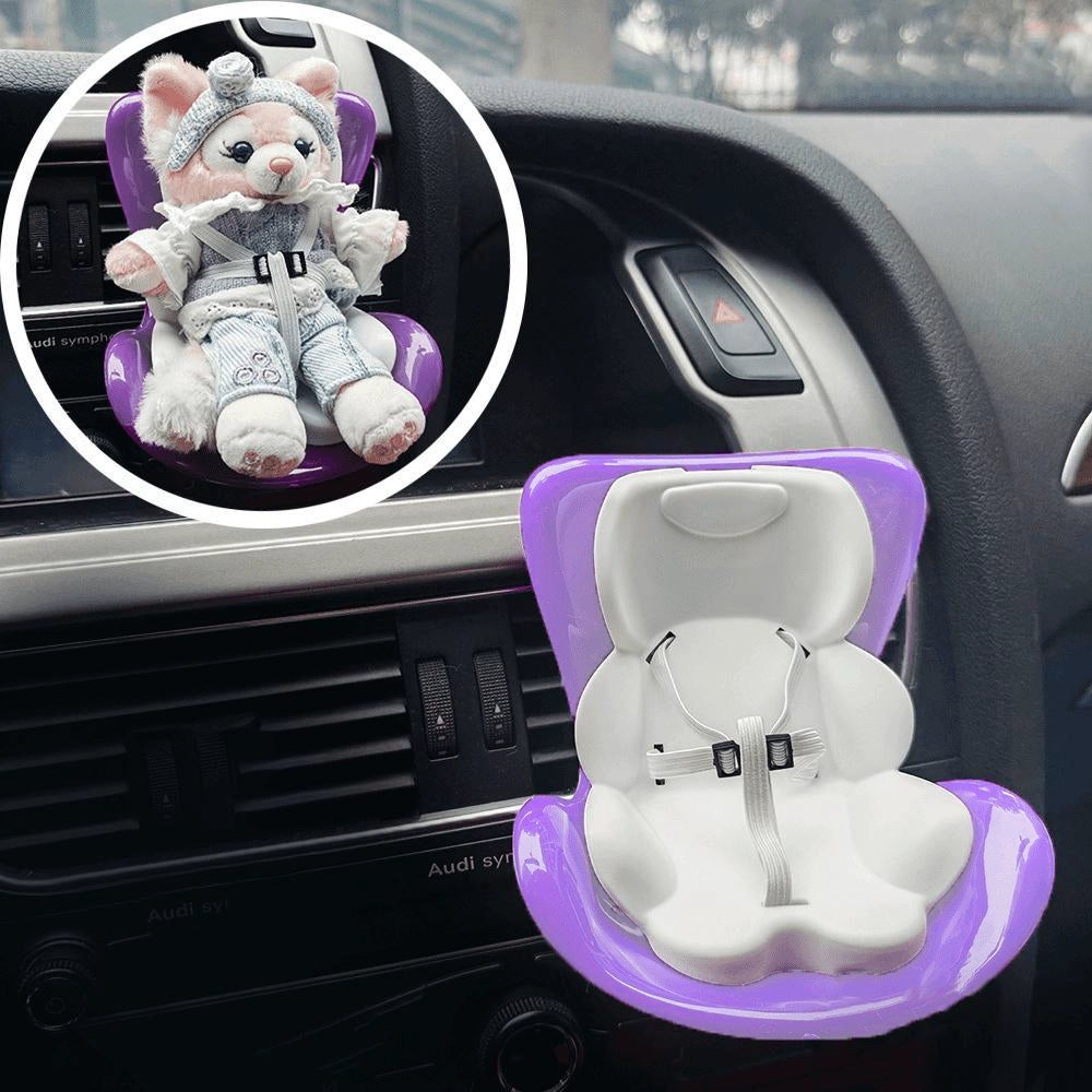 Labubu-Compatible Mini Car Safety Seat | Vehicle Doll Figurine, Dashboard Ornament & Car Interior Decor