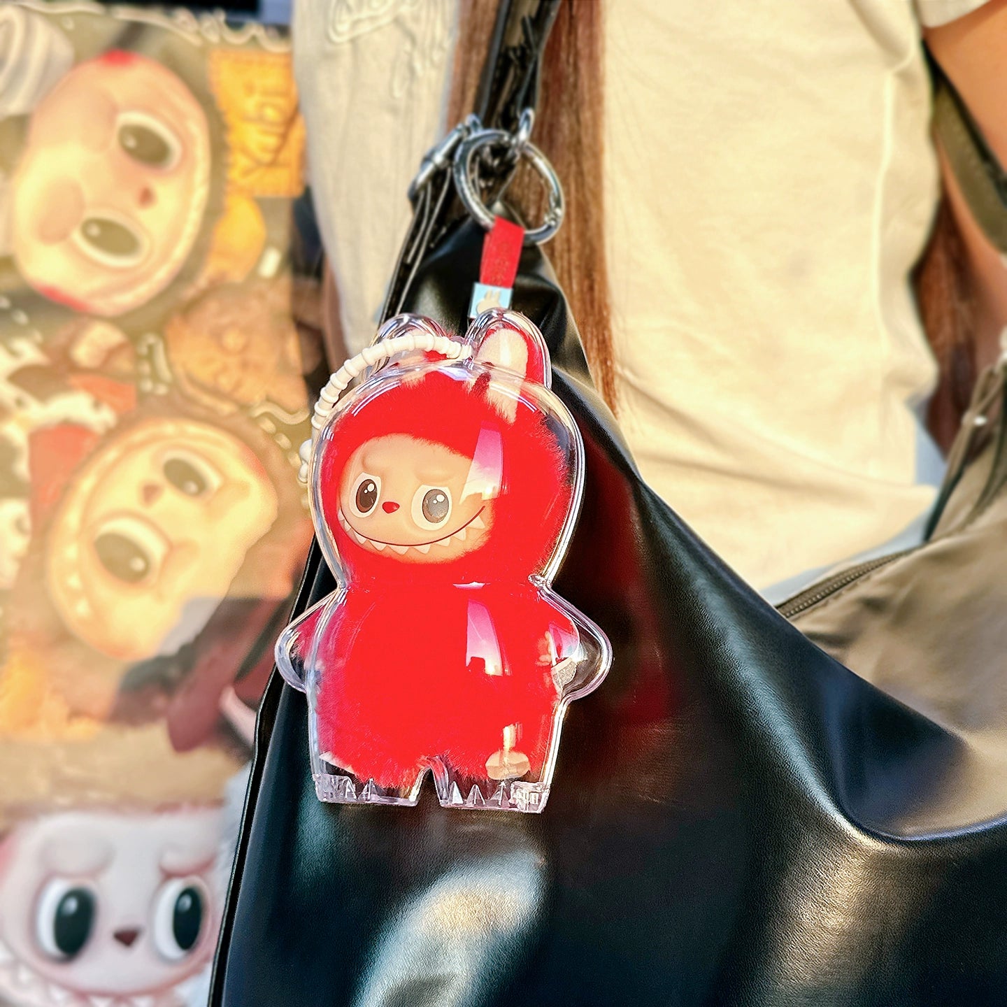 10.5cm Labubu 4th Gen Heart Code Collection Clear Acrylic Protective Case | Hard Shell Dust-Proof Collectible Carrier for Mini Keychain Charms