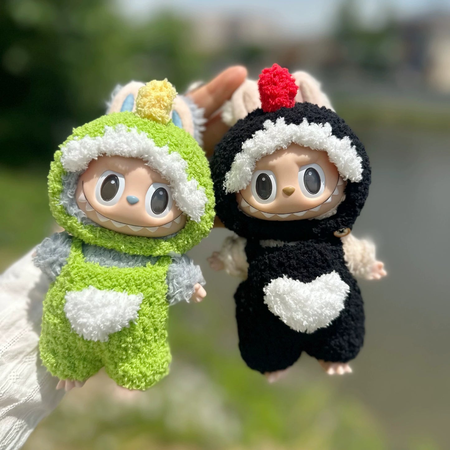 NEW Handmade 17cm Labubu Doll Clothes Set - Swan/Dinosaur Outfit for Vinyl dolls