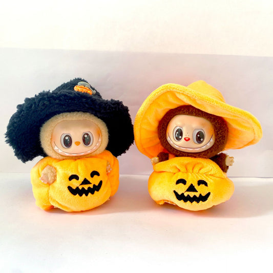 NEW 17cm Labubu Halloween Clothes - Pumpkin Costume Fits Gen1/2/3 (No Doll)