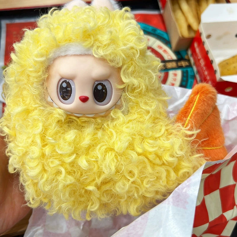 Pop Mart LABUBU 'Tempura Shrimp' Outfit Set - Complete Costume for 1st/2nd/3rd Gen Sit Series Vinyl Figures, 17cm Cute Food-Themed Doll Clothes