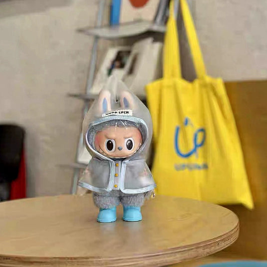 Labubu Doll Raincoat - Clear PVC Outfit Fits Gen1/2/3 (No Doll & Shoes)