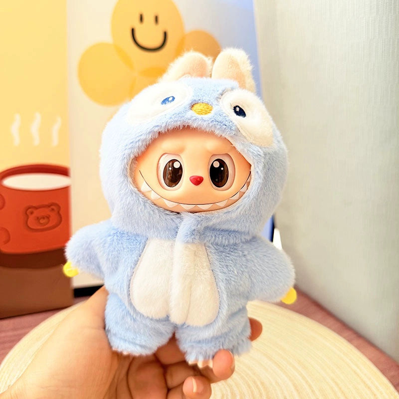 17cm Labubu 1st-2nd Gen Sitting Party Melody Style Onesie | Cute Replacement Outfit Set for Plush/Vinyl Keychain Charms (Clothes Only)