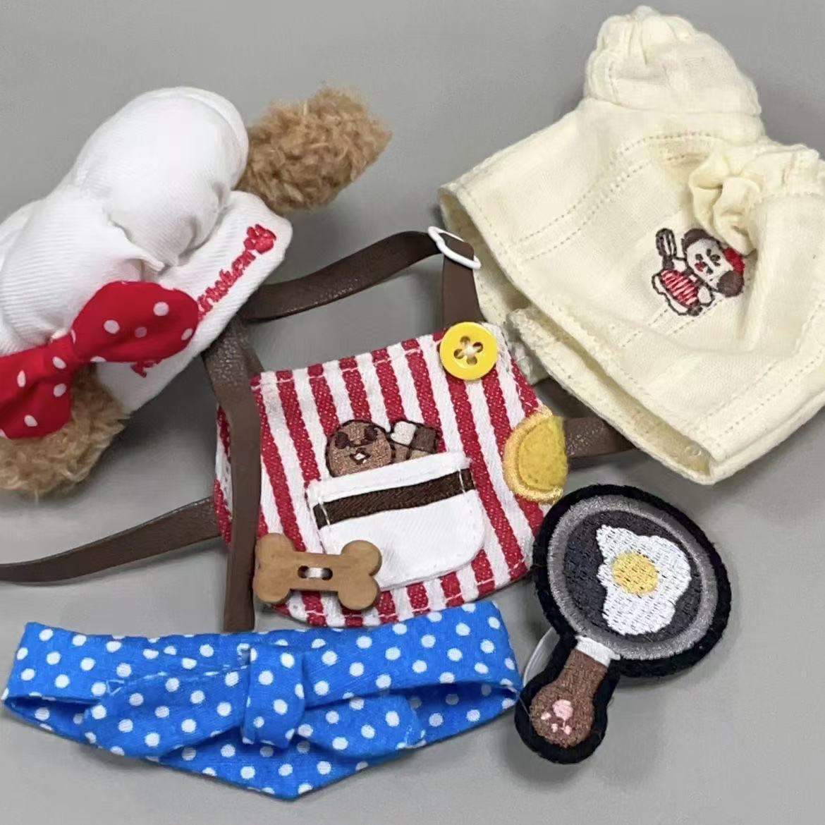 17cm Labubu Chef Outfit - Cute Kitchen Costume w/ Hat for Cotton Doll Clothes