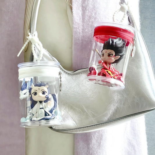 Blind Box Carrier Case - Clear PVC Holder & Keychain for Pop Mart Figures On-the-Go