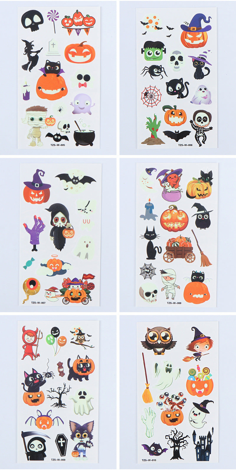 Glow in The Dark Halloween Tattoos - Temporary UV Face/Body Art for Kids Party Scary