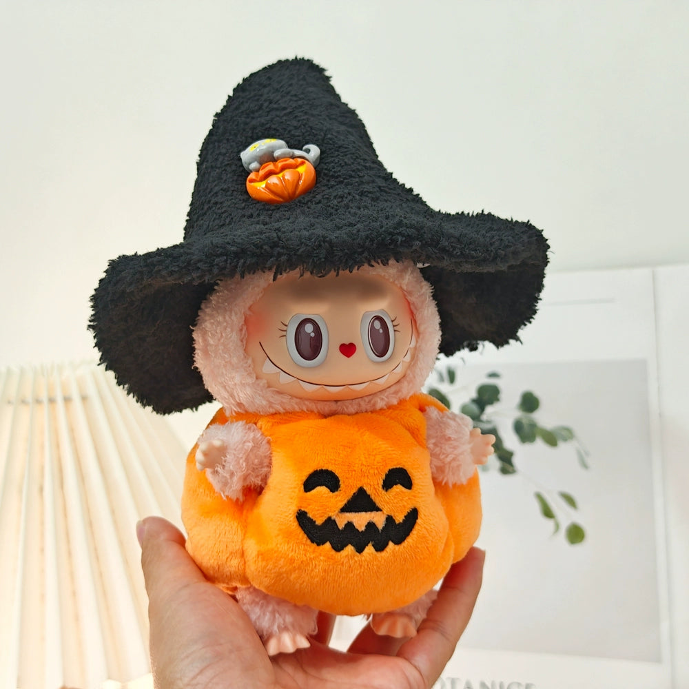 POP MART Labubu Halloween Pumpkin Outfit - Vinyl Doll Costume for Spooky Party