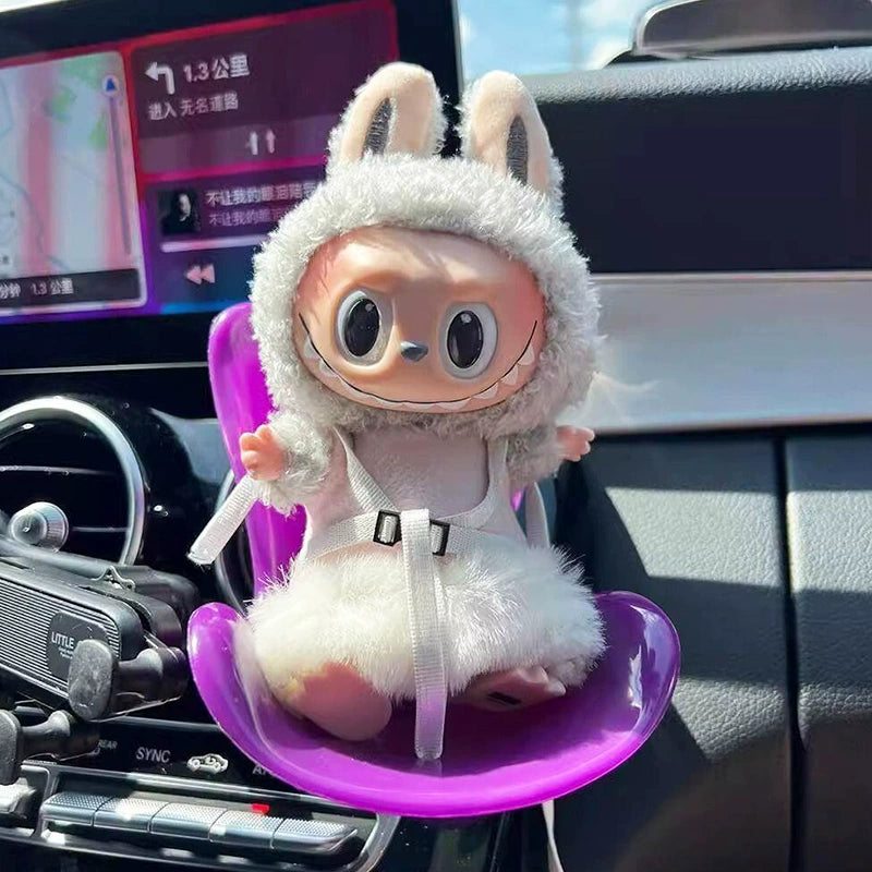 Labubu Car Ornament | Air Vent Clip, Dashboard & Safety Seat Decor – Essential In-Car Accessories