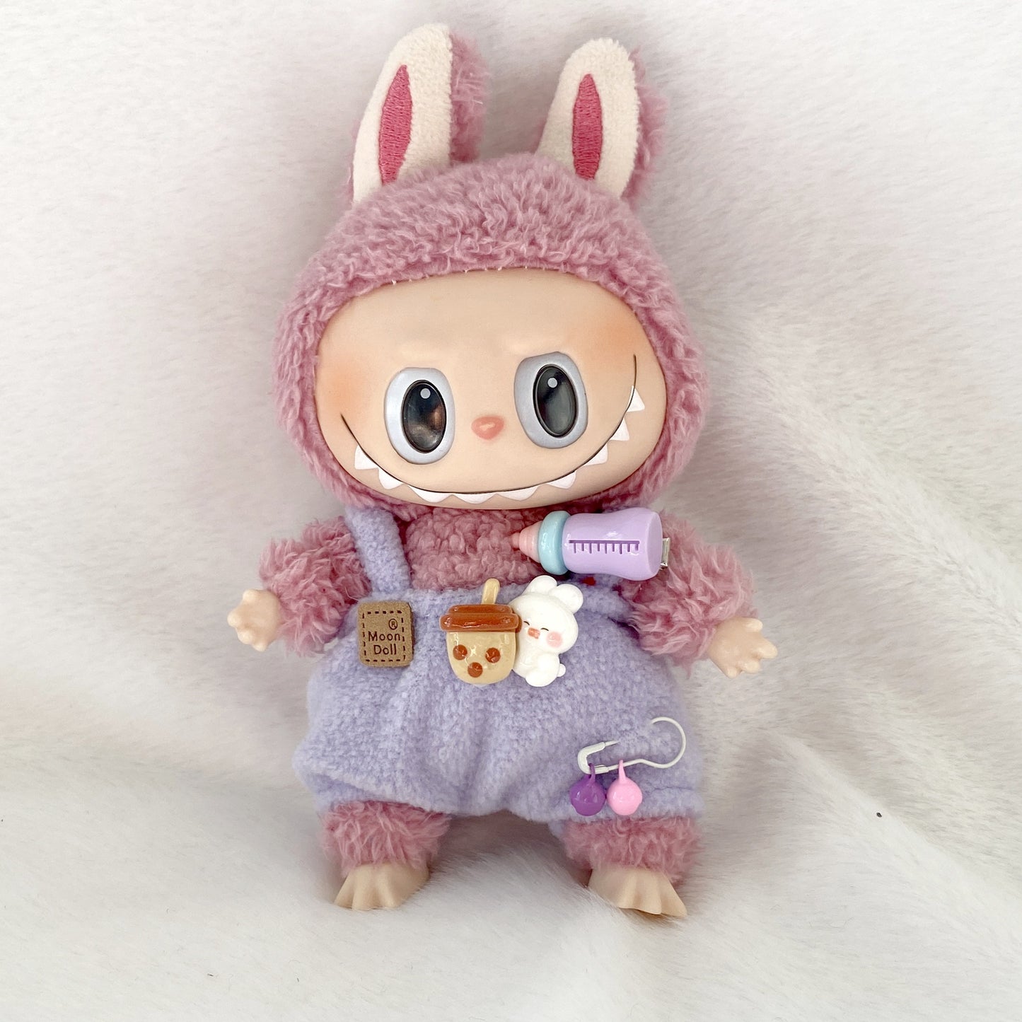 17cm Labubu 1st-3rd Gen Keychain Clothes | Dress, Sweater, Overalls & T-Shirt Collection | Complete Replacement Outfit Set for Plush/Vinyl Dolls