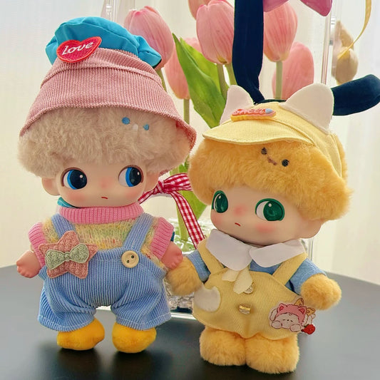 DIMOO Vinyl Doll Outfit - Star Overalls Set for Cute Plush Keychain Clothes Change