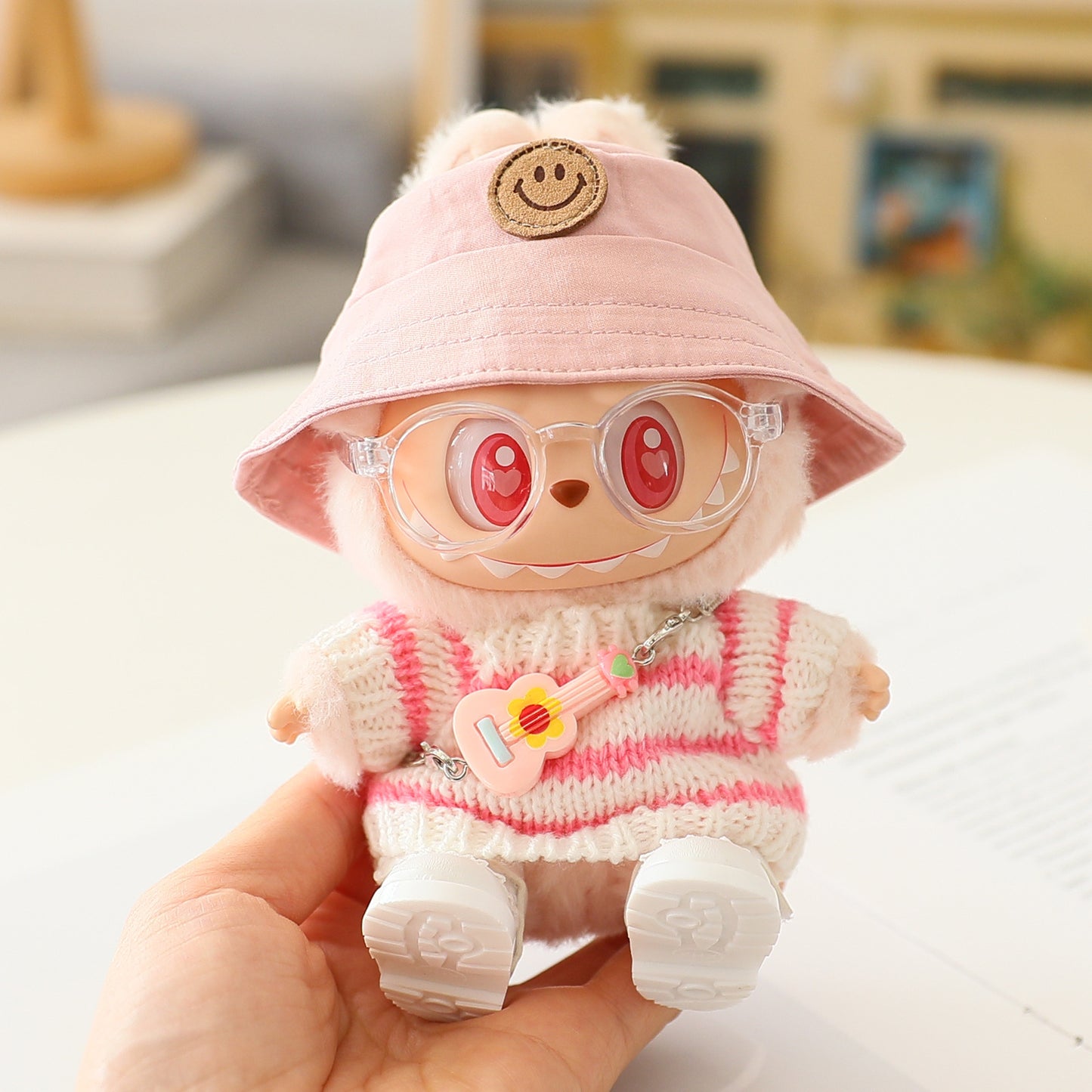 Labubu 1st-3rd Gen Clothes Only | Cute Shark Onesie for Vinyl Keychain Charms | Replacement Doll Outfits