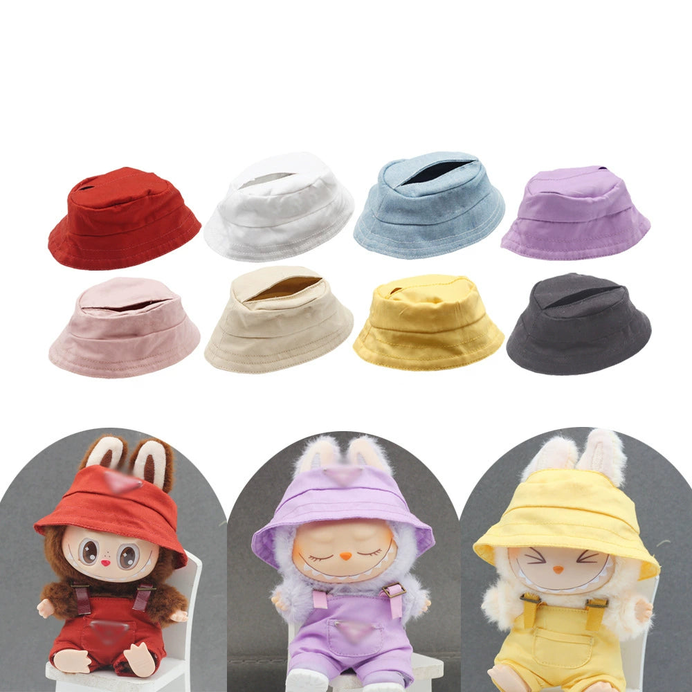 Labubu Gen 1-2 Standing/Sitting Keychain Outfit Set with Adorable Hats | Vinyl Doll Clothing & Accessories