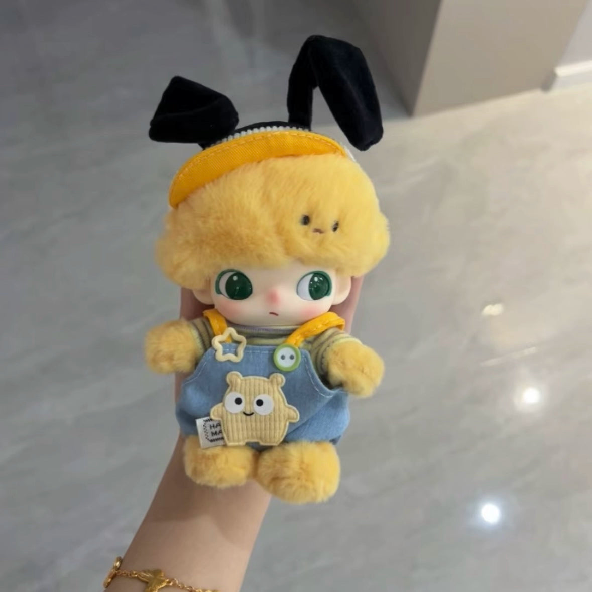 DIMOO Vinyl Doll Outfit - Star Overalls Set for Cute Plush Keychain Clothes Change