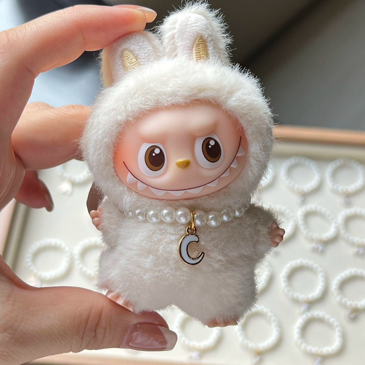 10cm Labubu 4.0 Heart Code Necklace - New Outfit Accessory for Vinyl Doll Clothes