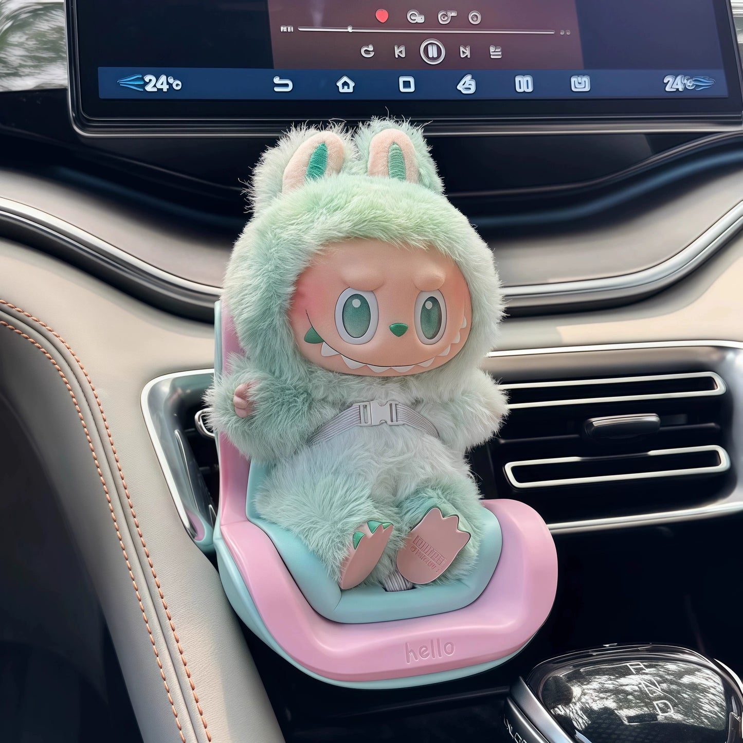 Labubu Sitting Party Car Vent Clip - Series 1/2/3 Air Freshener Decor for Vehicle