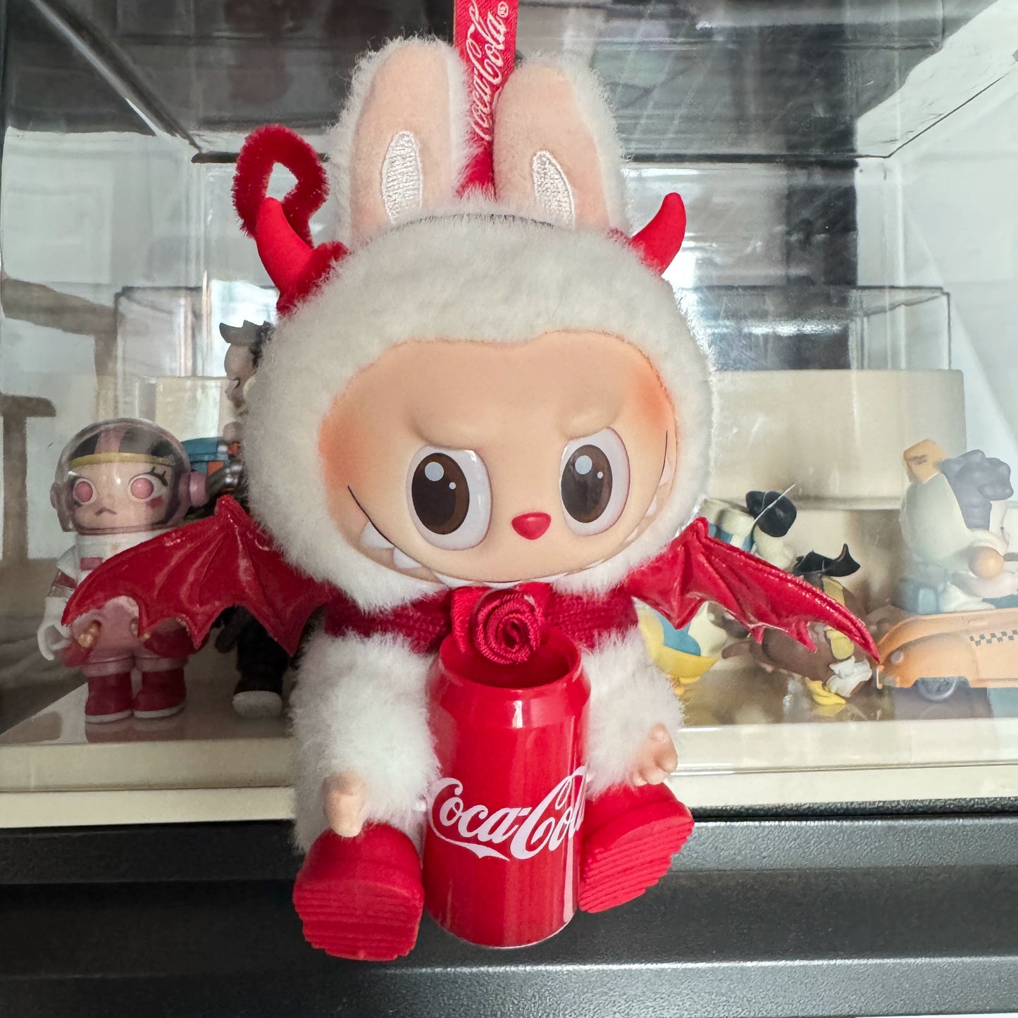 Labubu Coca-Cola Sitting Party Outfit - Red Devil Costume w/ Wings & Tail for Vinyl Doll