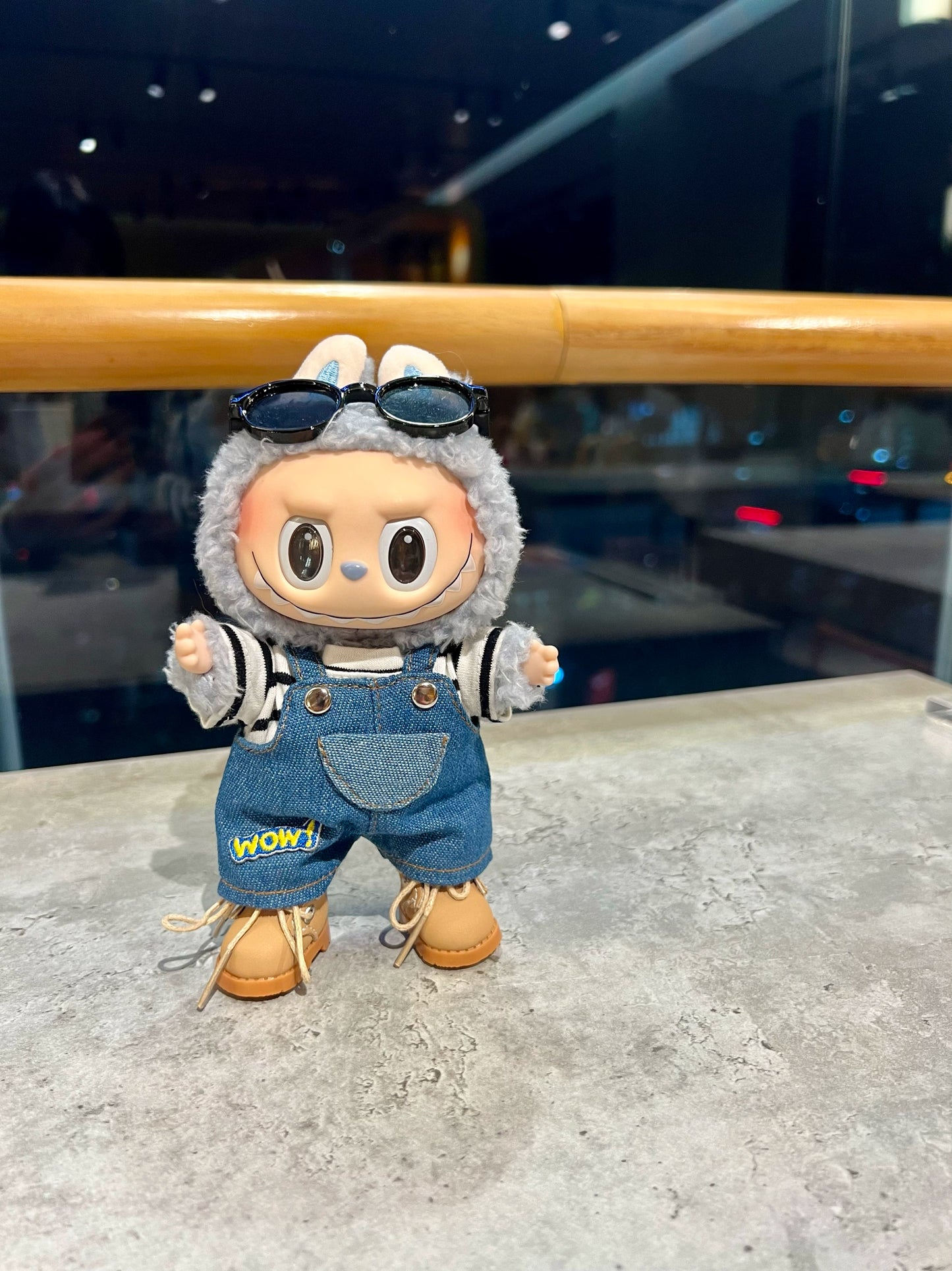 POP MART Labubu WOW Series Doll Clothes - Macaron Vinyl Face Cool Outfit for 17cm Figures (No Doll Included)