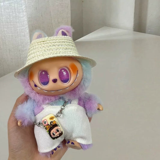 New Cute 17cm Labubu Vinyl Doll Clothing & Charm Accessories