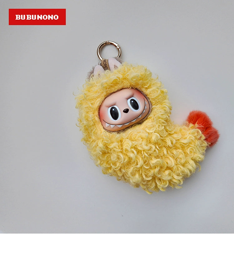 Labubu Tempura Shrimp Outfit - Crispy Ebi Fry Costume for 17cm Vinyl Dolls