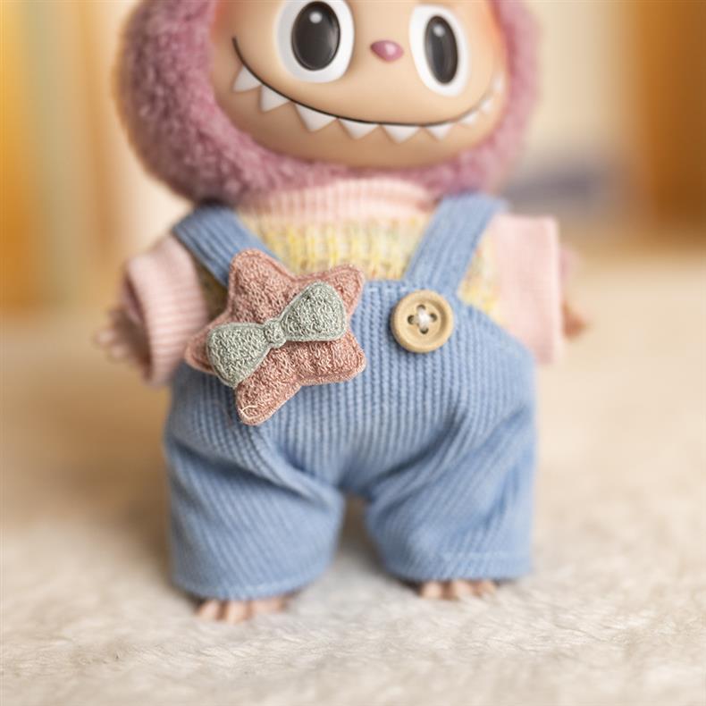 17cm Labubu Stylish Overalls Outfit Set | Fits Gen 1-3 Dolls (Clothes Only)