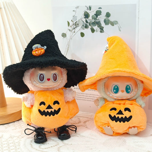 POP MART Labubu Halloween Pumpkin Outfit - Vinyl Doll Costume for Spooky Party