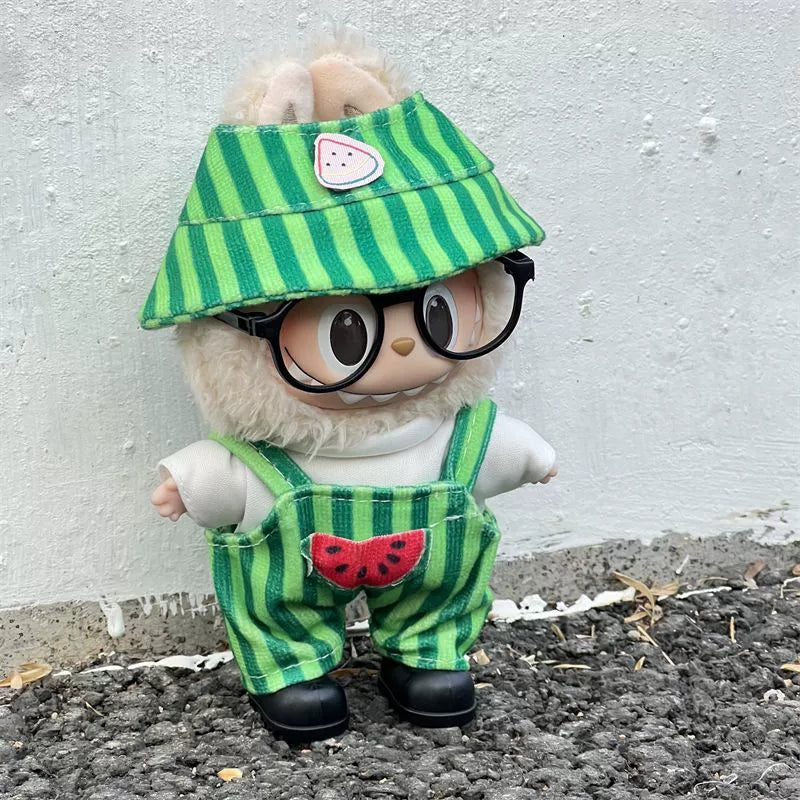 Labubu Fruit Party Costume Set - Watermelon Outfit for 17cm Plush Dolls