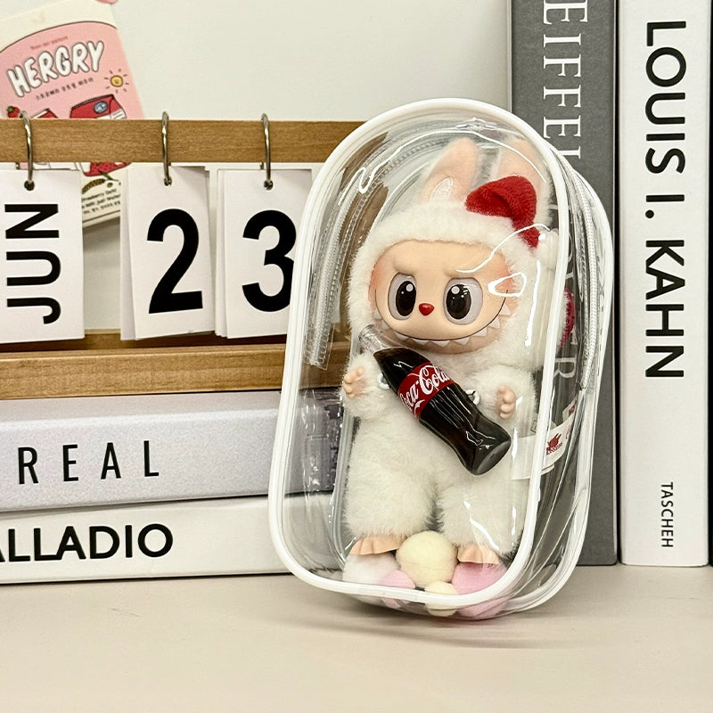 PVC Transparent Crossbody Bag | Dust-Proof Display Storage for Labubu & Cotton Dolls