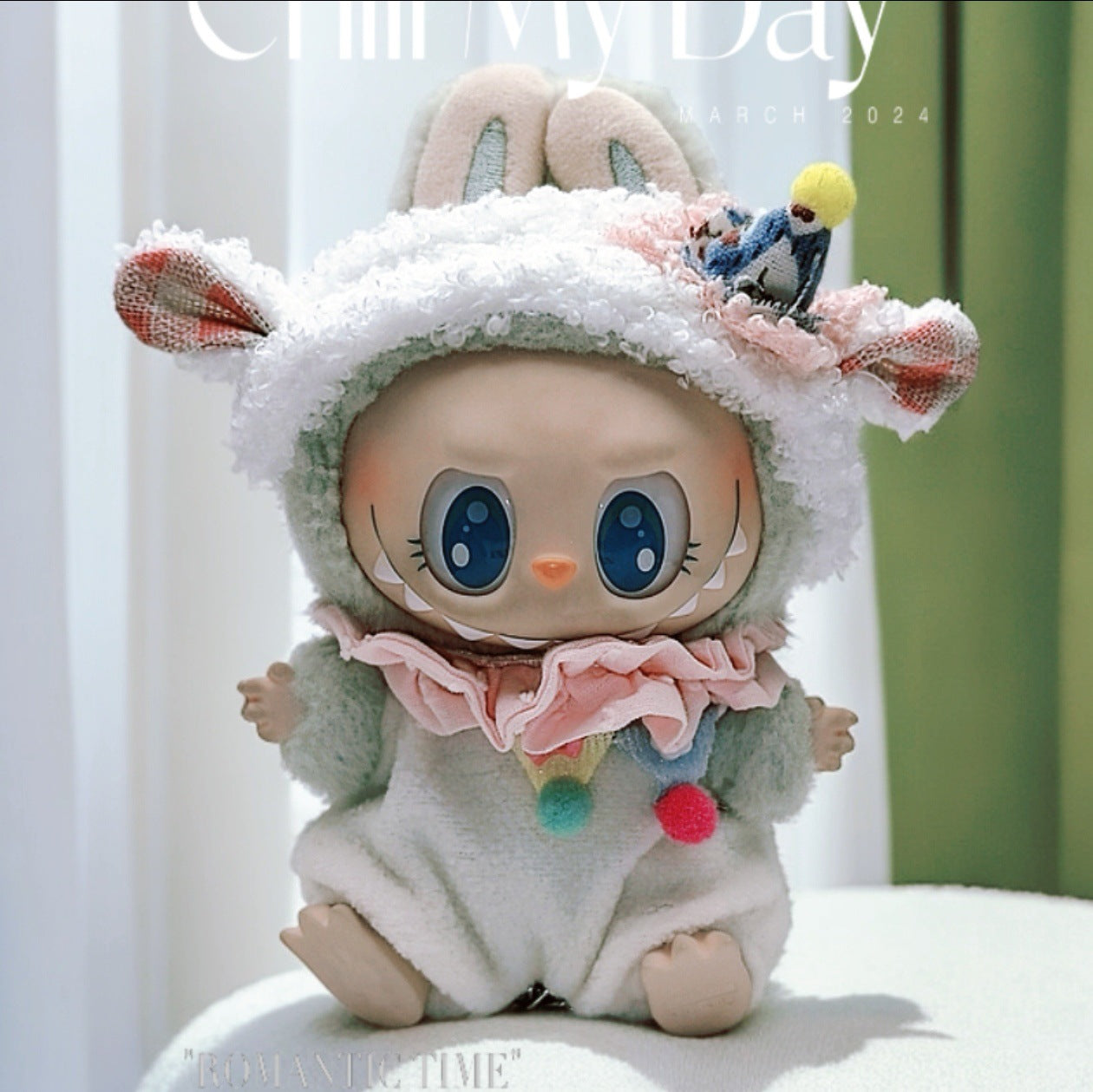 Labubu Series 1/2 Macaron Outfit - Cute Birthday Sheep Clothes for Sitting Doll