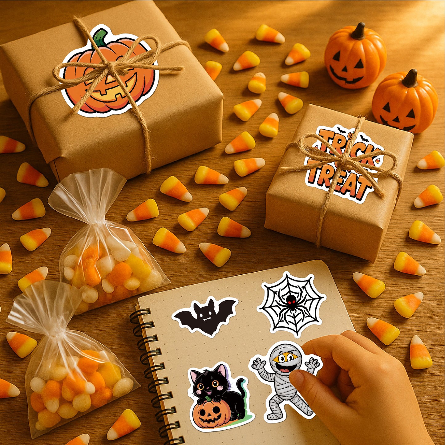 2025 Halloween Stickers - Holographic Waterproof Decals for Cups, Party Gifts, Decor