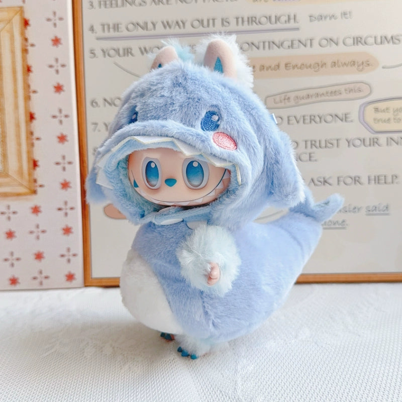 Labubu 3D Animal Costume Set - Dino/Shark/Bee Outfits for Gen1/2/3 Vinyl Dolls (17cm)