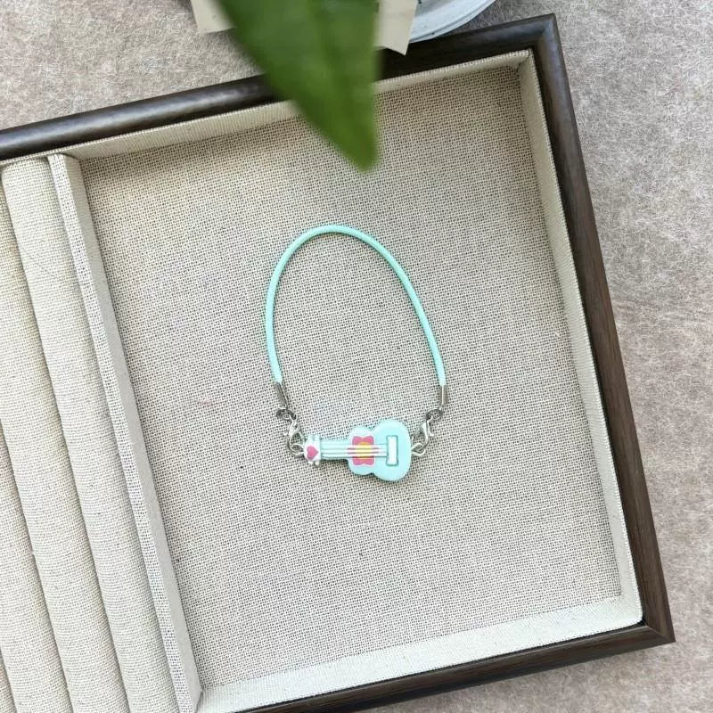 Resin Mini Guitar & Crossbody Bag - Colorful Accessories for Cotton Doll Decoration
