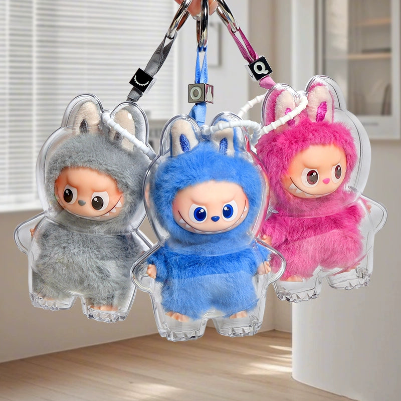 POP MART Labubu 4.0 Heart Code Case - Clear Dust Cover for Series Vinyl Figure Protection