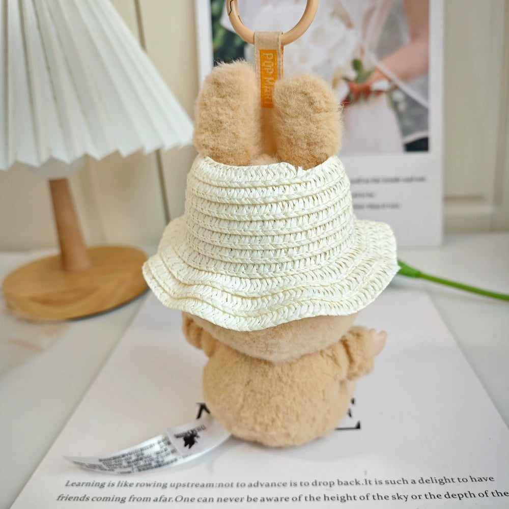 17cm Labubu Summer Beach Outfit - Coconut Tree & Sunglasses Set for Keychain Doll