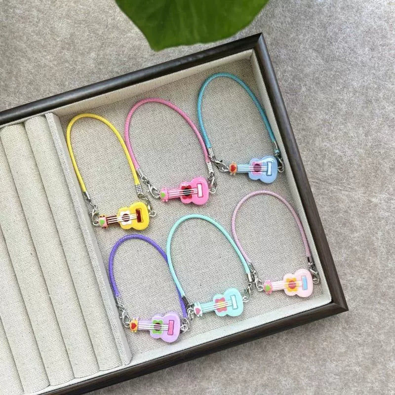 Resin Mini Guitar & Crossbody Bag - Colorful Accessories for Cotton Doll Decoration