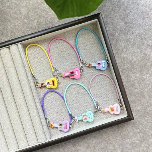Resin Mini Guitar & Crossbody Bag - Colorful Accessories for Cotton Doll Decoration
