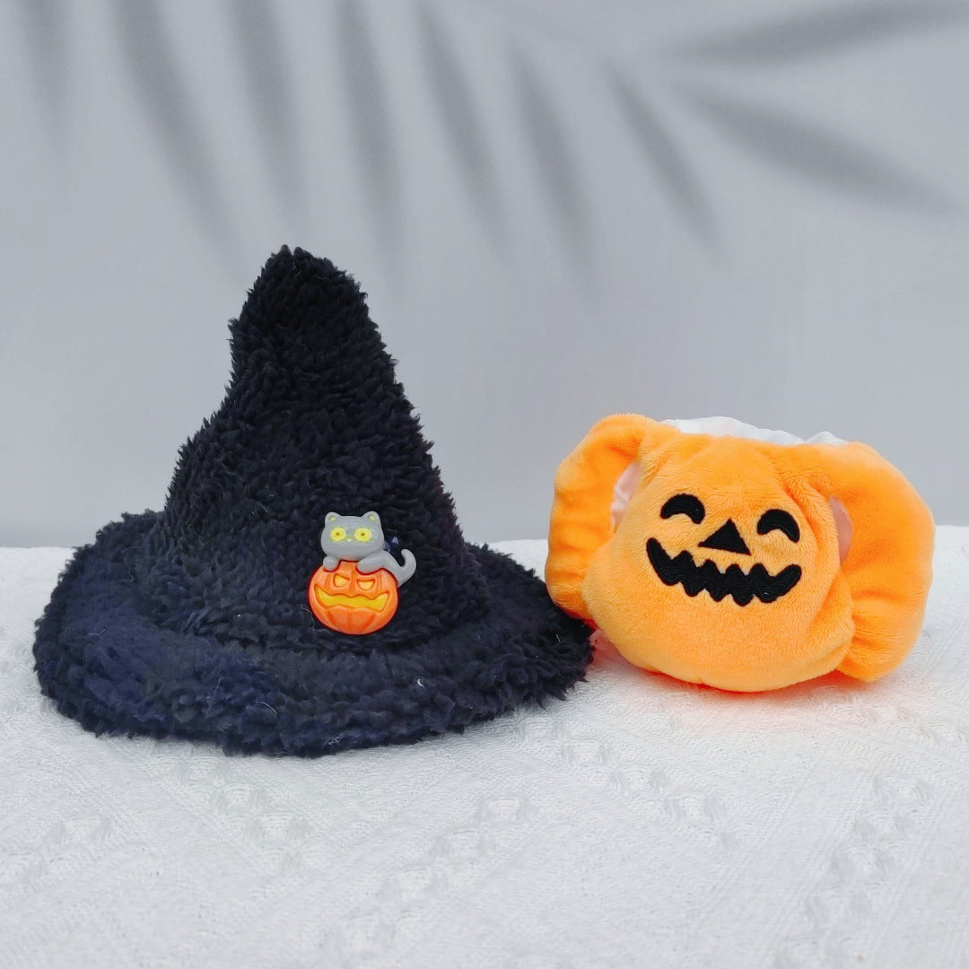 17cm Labubu Halloween Pumpkin & Christmas Devil Outfit | Vinyl Replacement Clothes with Horns & Tail for Collectible Dolls