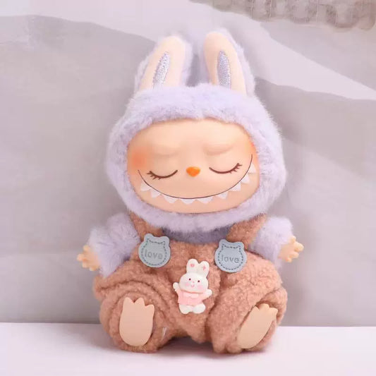 Labubu Outfit - Cute Pink Rabbit Clothes for Blind Box Plush Vinyl Keychain Doll