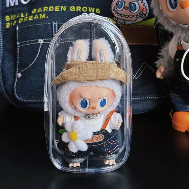 PVC Transparent Crossbody Bag | Dust-Proof Display Storage for Labubu & Cotton Dolls