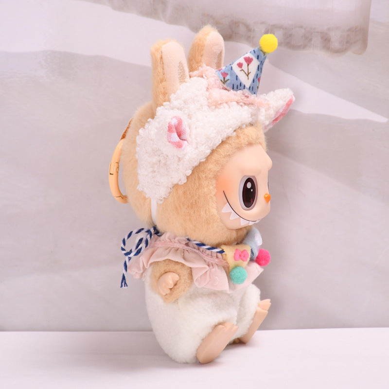 Labubu Series 2 Sitting Party Outfit - Lamb Onesie for Keychain Vinyl Doll Clothes