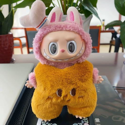 17cm Labubu Vinyl Keychain Charms Replacement Outfit Set (Clothes Only) for Collectible Dolls