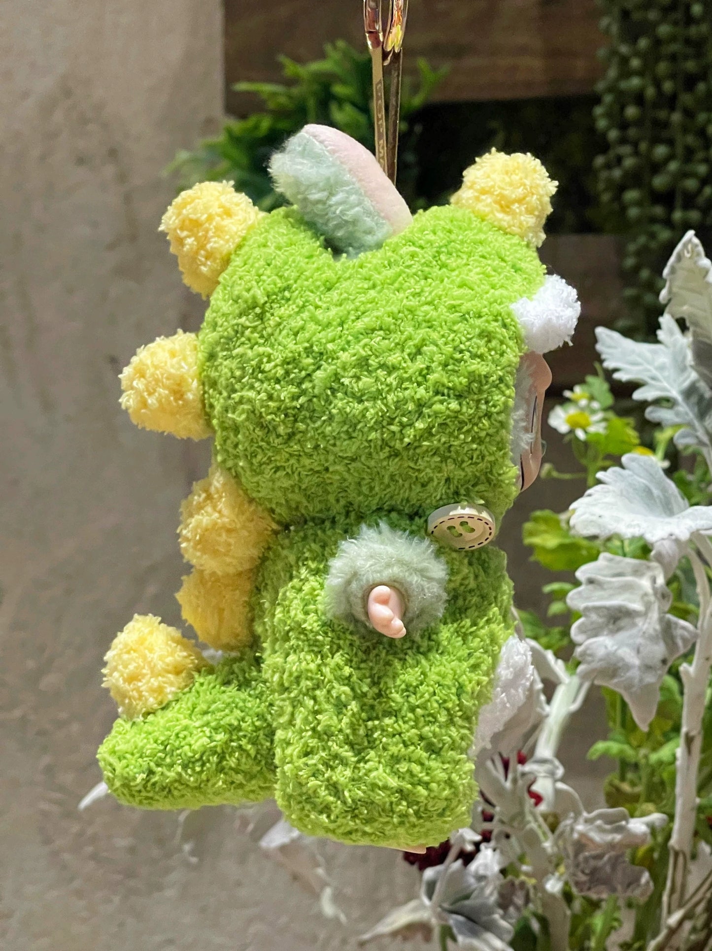 Labubu Vinyl & Plush Keychain | Handmade Crocheted Dinosaur Outfits | Replacement Clothes for Bag Charm Dolls