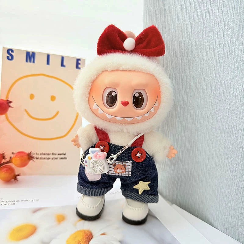 Labubu Blind Box Outfit - Vinyl Face Keychain Clothes for Sitting Party Doll