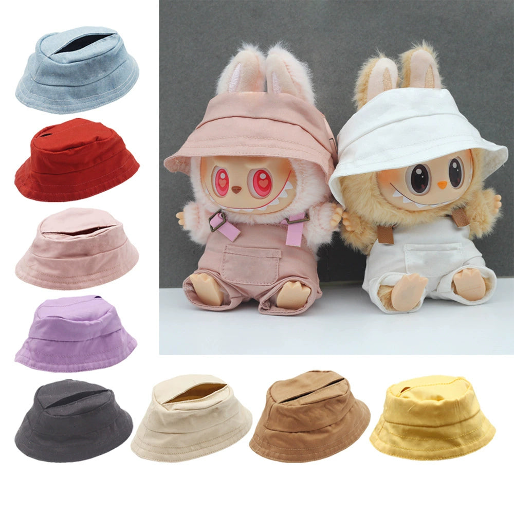 Labubu Gen 1-2 Standing/Sitting Keychain Outfit Set with Adorable Hats | Vinyl Doll Clothing & Accessories