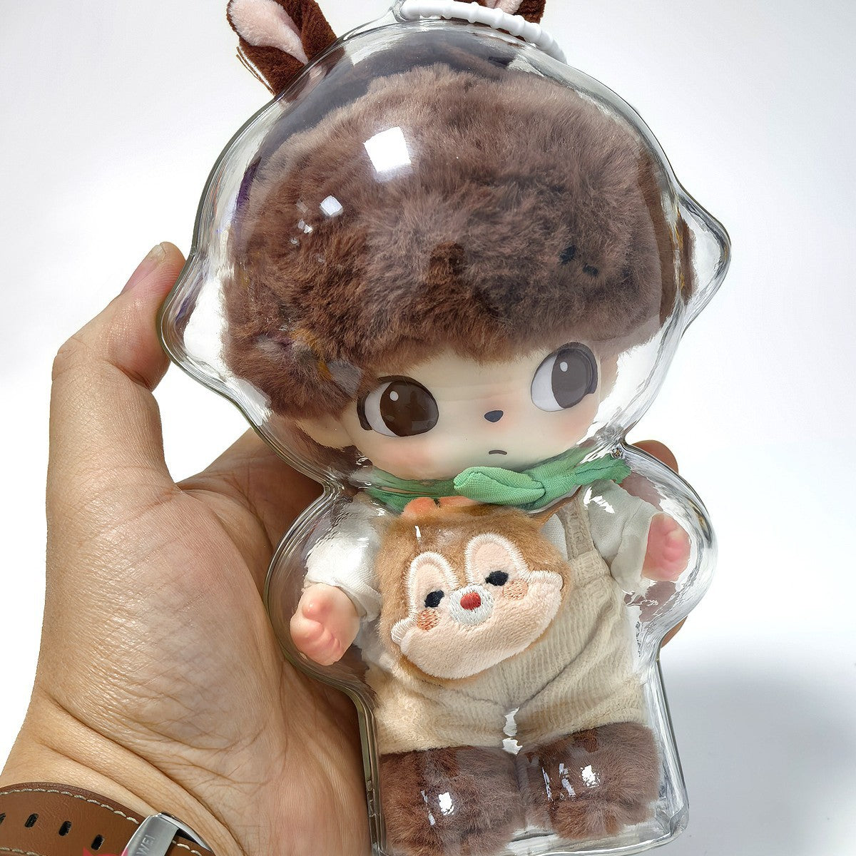 DIMOO Crystal Clear Case - Premium Acrylic Dustproof Shell for 10cm Vinyl Dolls