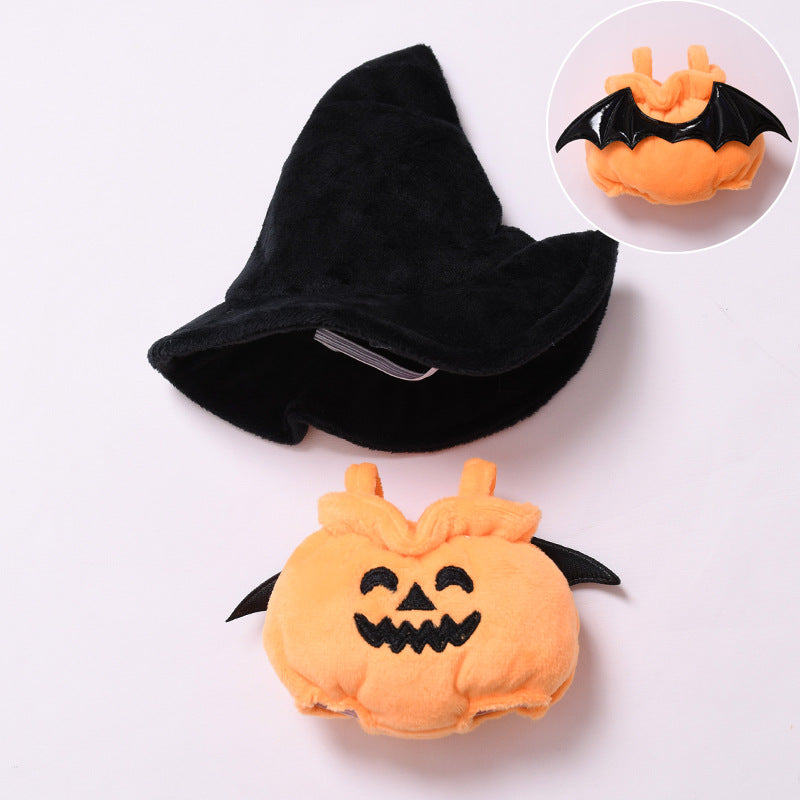 17cm Labubu 1st-2nd Gen Keychain Clothes Only | Halloween Pumpkin Costume Set with Black Witch Hat | Replacement Outfits for Vinyl Dolls