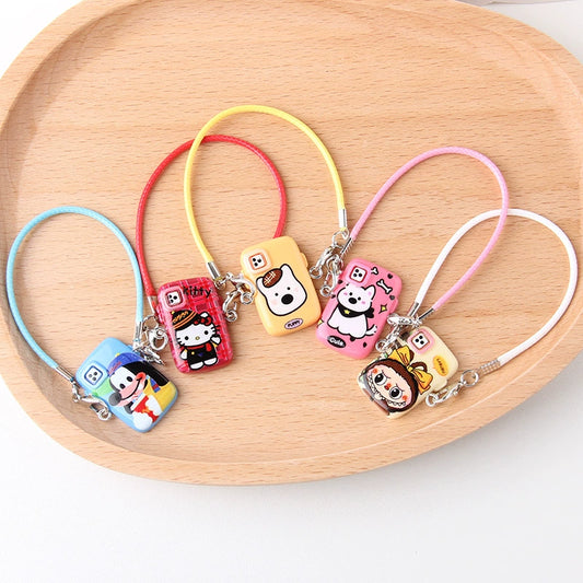 Creative Phone Lanyard & Mini Doll Figurine | Scene Accessories, Bag Doll Decorative Charm & Pendant