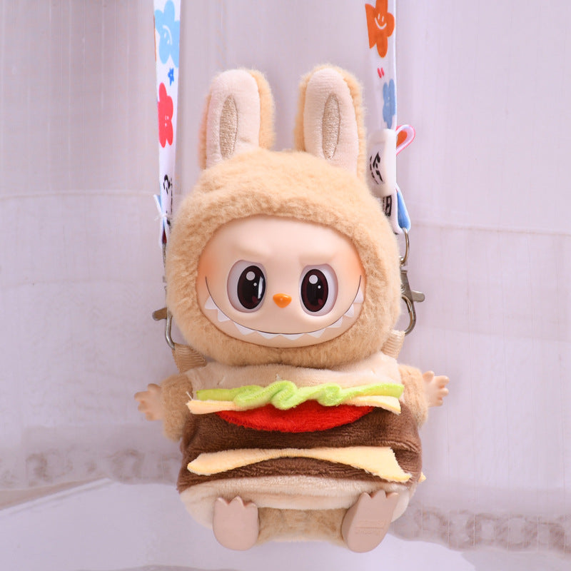 17cm Labubu Gen 2 Sitting Party Casual Set | Doll Clothes for Keychain Charms | Clothes Only