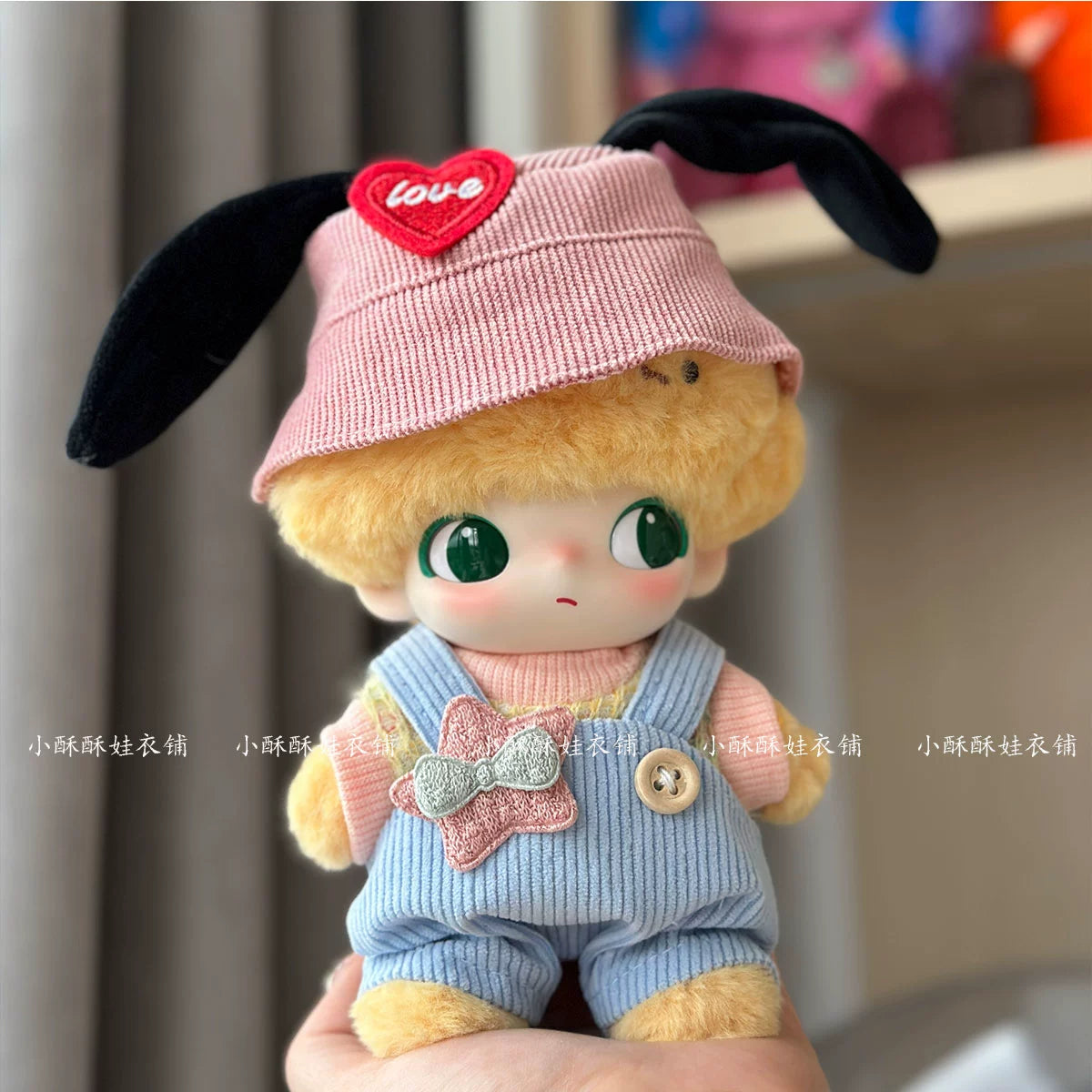 DIMOO x Disney Pluto Outfit - Blue Mouse Overalls + Gameboy Bag for 10cm Vinyl Dolls