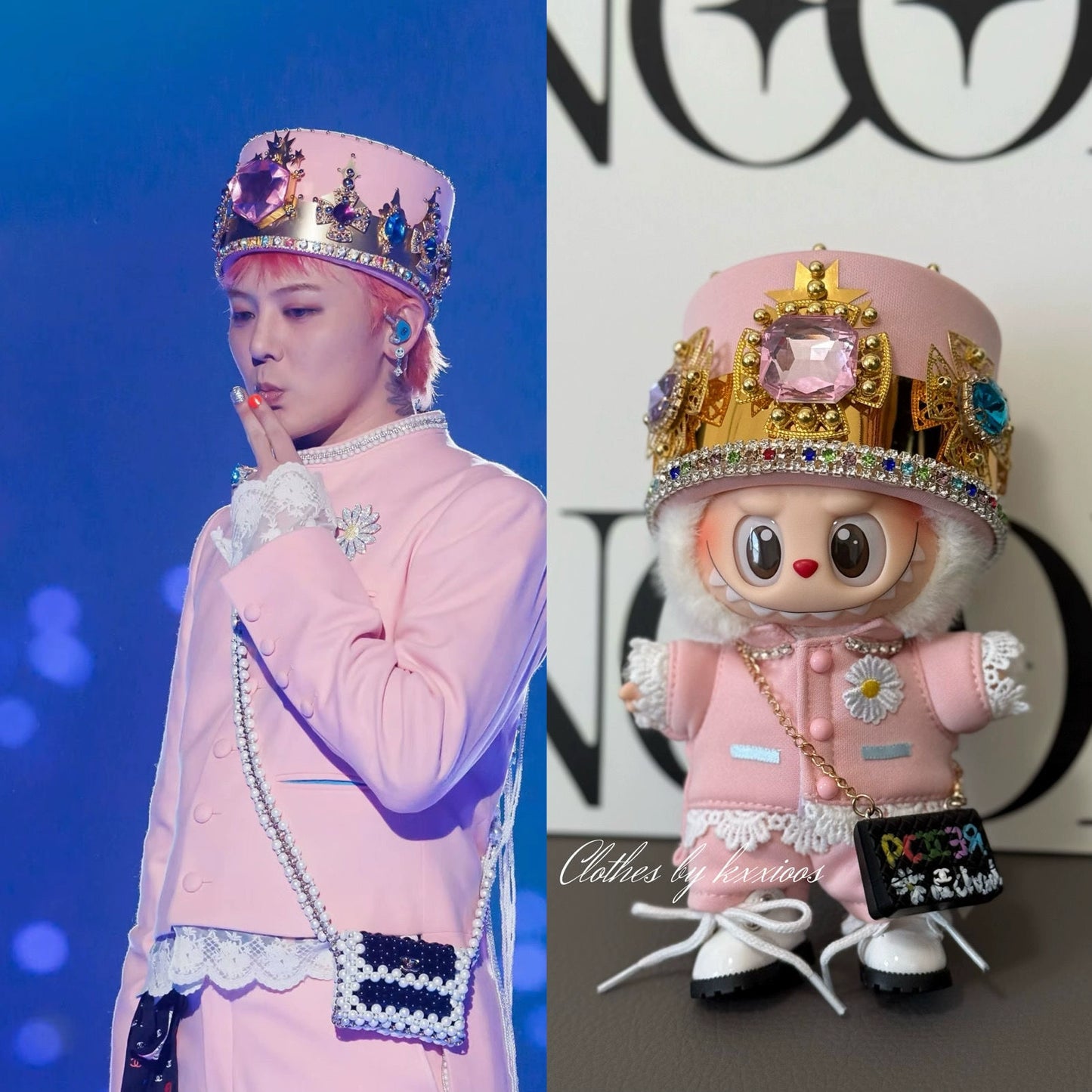 Pop Mart Labubu x G-Dragon High-End Custom Collection | 17cm Vinyl Keychain Outfits for Gen 1-3